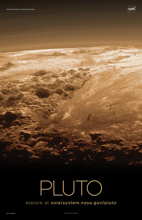 A look at the mountains and plains of Pluto, [as seen in July 2015 by NASA's New Horizons mission](https://solarsystem.nasa.gov/resources/796/closer-look-majestic-mountains-and-frozen-plains/). Credit: NASA/Johns Hopkins University Applied Physics Laboratory/Southwest Research Institute ⬇️ High resolution PDF [here](https://solarsystem.nasa.gov/system/downloadable_items/1603_Pluto_B_PDF.zip)