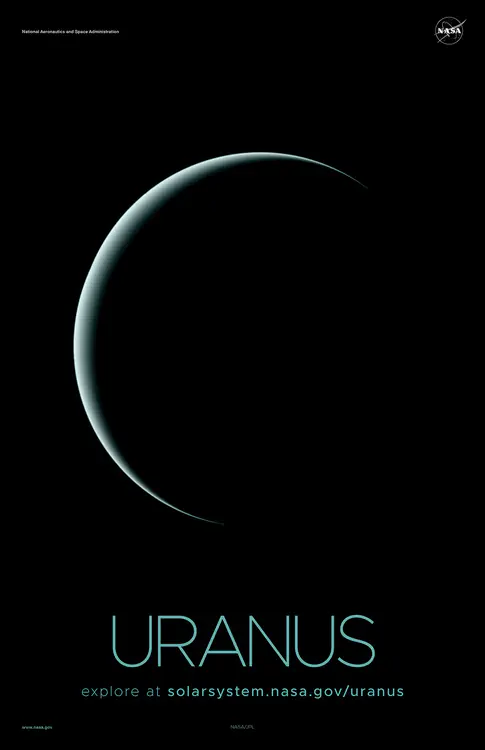 A [view of the planet Uranus](https://solarsystem.nasa.gov/resources/797/uranus/) taken by NASA's Voyager 2 spacecraft in 1986. Credit: NASA/JPL ⬇️ High resolution PDF [here](https://solarsystem.nasa.gov/system/downloadable_items/1384_Uranus_B_PDF.zip)